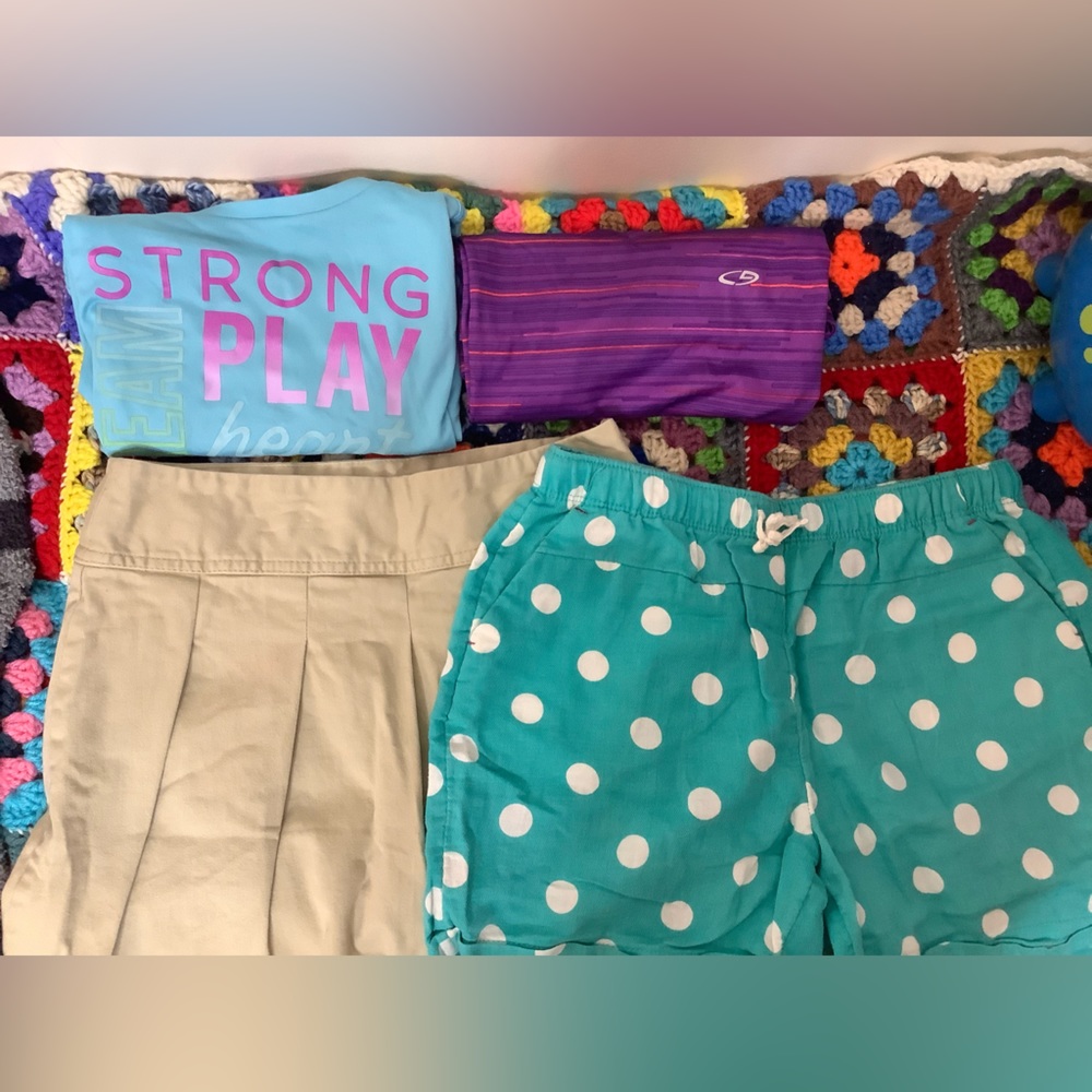 Girls Bundle 2 Active Tees, 2 Bottoms
